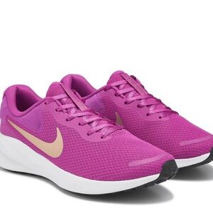 Nike Women's Fuchsia and Gold Sneakers
